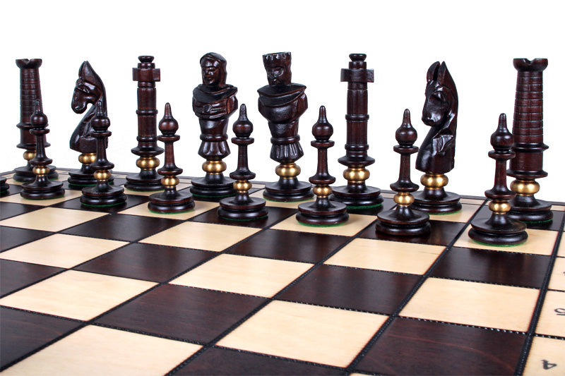 Jeu d'échecs sculpté de grande taille ROYAL LUX  (65 x 65 cm) - Jeu d'échecs sculpté de grande taille ROYAL LUX  (65 x 65 cm)