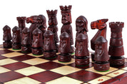 Jeu d'Echecs DU CHÂTEAU sculpté en bois de tilleul, de taille moyenne (50 x 50cm) - Ensemble Complet