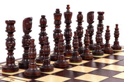 Jeu d'Echecs GALANT  en bois bois de charme, de grande taille (57 x 57cm) - Ensemble Complet