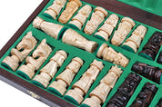 Jeu d'Echecs GIEWONT en bois de tilleul, de taille moyenne (57 x 57cm) - Ensemble Complet