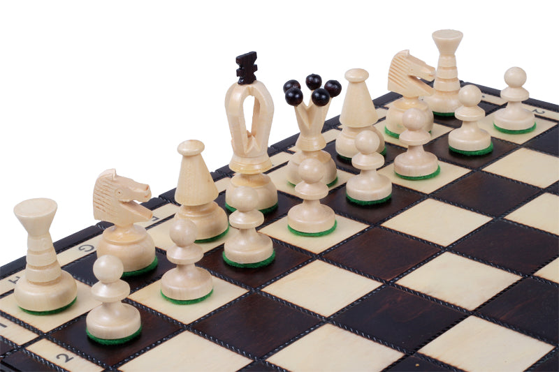 Jeu d'Echecs ROYAL en bois de charme, de taille moyenne (34 x 34cm) - Ensemble Complet - Jeu d'Echecs ROYAL en bois de charme, de taille moyenne (34 x 34cm) - Ensemble Complet