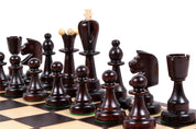 Jeu d'échecs d'AS Marron en bois de charme, de taille moyenne (41 x 41cm) - Ensemble Complet