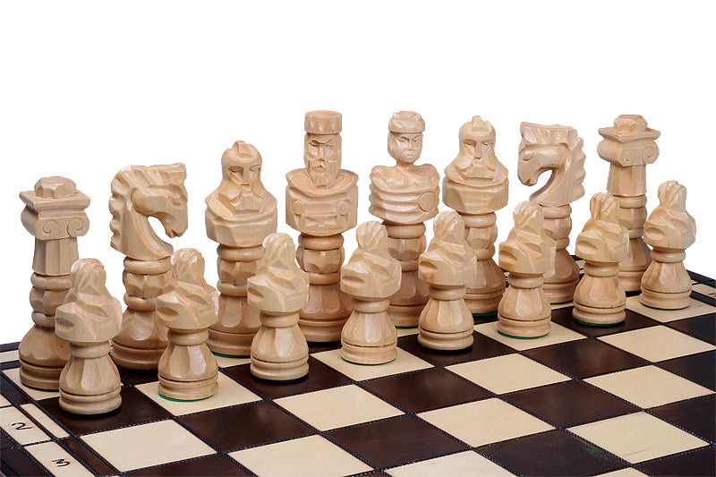Jeu d'Echecs GLADIATEUR en bois de tilleul, de grande taille (59 x 59cm) - Ensemble Complet - Jeu d'Echecs GLADIATEUR en bois de tilleul, de grande taille (59 x 59cm) - Ensemble Complet