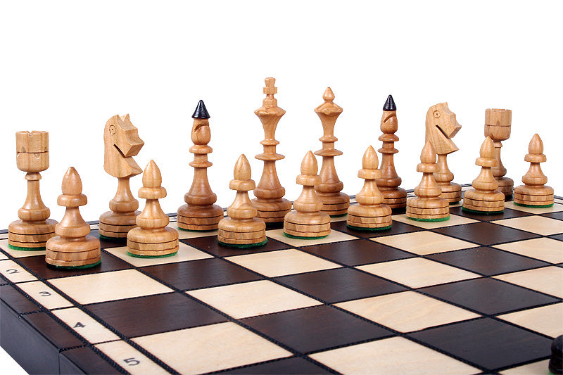 Jeu d'échecs INDIEN en bois de cerisier sauvage, de taille moyenne (47,0 x 46,5cm) - Ensemble Complet - Jeu d'échecs INDIEN en bois de cerisier sauvage, de taille moyenne (47,0 x 46,5cm) - Ensemble Complet