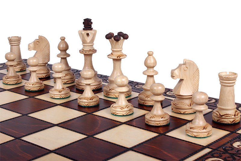 Jeu d'échecs SENATEUR en bois de charme, de taille moyenne (41 x 41cm) - Ensemble Complet - Jeu d'échecs SENATEUR en bois de charme, de taille moyenne (41 x 41cm) - Ensemble Complet