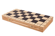 Jeu d'Echecs MAGNAT en bois de chêne, de cerisier sauvage et de sycomore, de grande taille  (55 x 55cm) - Ensemble Complet
