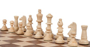Jeu d'échecs pliant en marqueterie de bois de noyer et d'érable - de taille 5 (45x45cm)