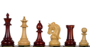 Pièces d'échecs Corinthian Redwood en bois de padouk et buis - Taille 4,00''