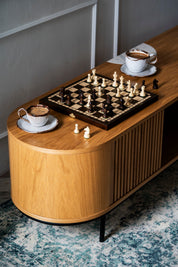 Jeu d'échecs OLYMPIQUE en bois de charme, de taille moyenne (35 x 35m) - Ensemble Complet