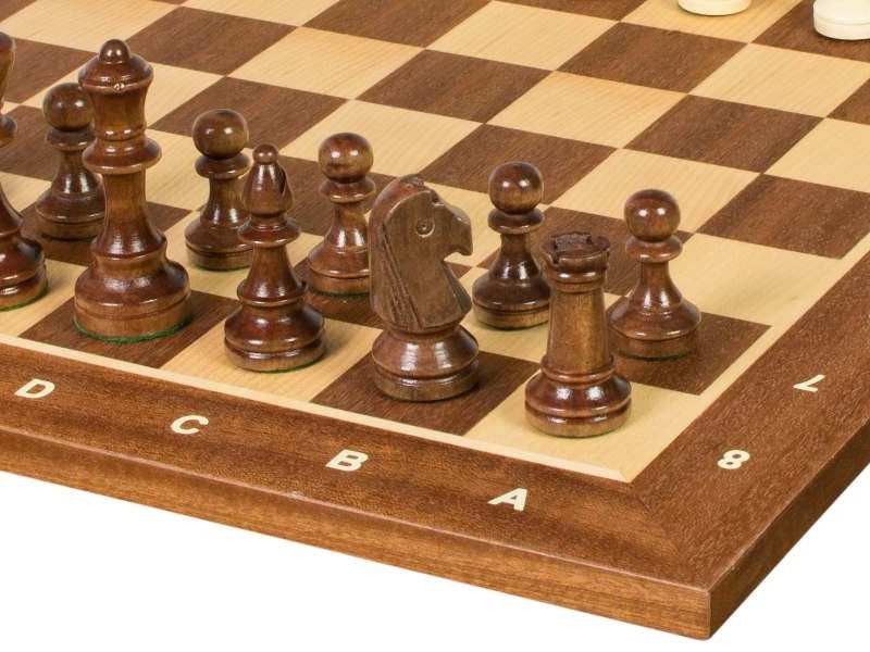 Jeu d'échecs de tournoi No. 4 - échiquier de 40 mm + figurines Sunrise Staunton de 78 mm - Jeu d'échecs de tournoi No. 4 - échiquier de 40 mm + figurines Sunrise Staunton de 78 mm