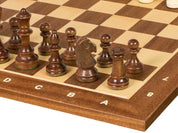 Jeu d'échecs de tournoi No. 4 - échiquier de 40 mm + figurines Sunrise Staunton de 78 mm