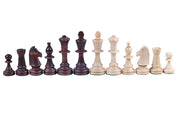 Les pièces d'échecs en bois STAUNTON de taille 5 avec la boîte de rangement en bois foncé