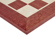 Échiquier en marqueterie de bois d'acajou et de sycomore  + Pièces d'échecs French Acacia - Ensemble de taille 6