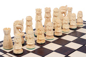 Jeu d'Echecs GIEWONT en bois de tilleul, de taille moyenne (57 x 57cm) - Ensemble Complet