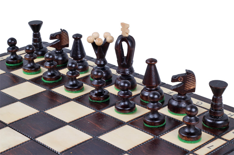 Jeu d'Echecs ROYAL en bois de charme, de taille moyenne (34 x 34cm) - Ensemble Complet - Jeu d'Echecs ROYAL en bois de charme, de taille moyenne (34 x 34cm) - Ensemble Complet