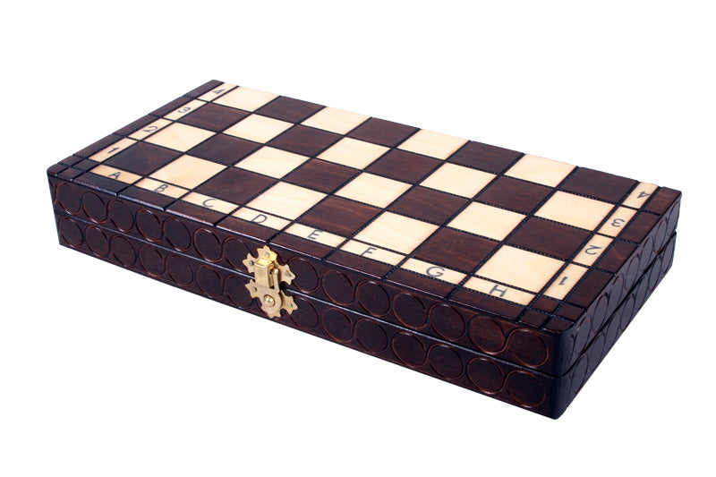 Jeu d'Echecs ROYAL Marron en bois de charme, de petite taille (29 x 29cm) - Ensemble Complet - Jeu d'Echecs ROYAL Marron en bois de charme, de petite taille (29 x 29cm) - Ensemble Complet