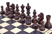 Jeu d'échecs OLYMPIQUE en bois de charme, de petite taille (30 x 30m) - Ensemble Complet