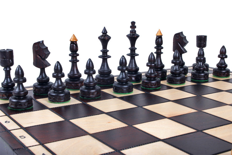 Jeu d'échecs INDIEN en bois de cerisier sauvage, de taille moyenne (47,0 x 46,5cm) - Ensemble Complet - Jeu d'échecs INDIEN en bois de cerisier sauvage, de taille moyenne (47,0 x 46,5cm) - Ensemble Complet