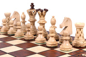 Jeu d'échecs AMBASSADEUR en bois de charme, de grande taille (54 x 54cm) - Ensemble Complet