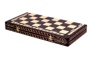 Jeu d'échecs en bois sculpté CESAR de grande taille (60 x 60 cm)