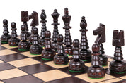 Jeu d'Echecs du SAPIN DE NOËL en bois de charme, de grande taille (48 x 48 cm) - Ensemble complet