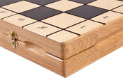 Jeu d'Echecs MAGNAT en bois de chêne, de cerisier sauvage et de sycomore, de grande taille  (55 x 55cm) - Ensemble Complet