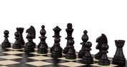 Jeu d'échecs MAGNETIQUE Noir pliant en bois de charme de petite taille (27 x 27cm) - Ensemble Complet