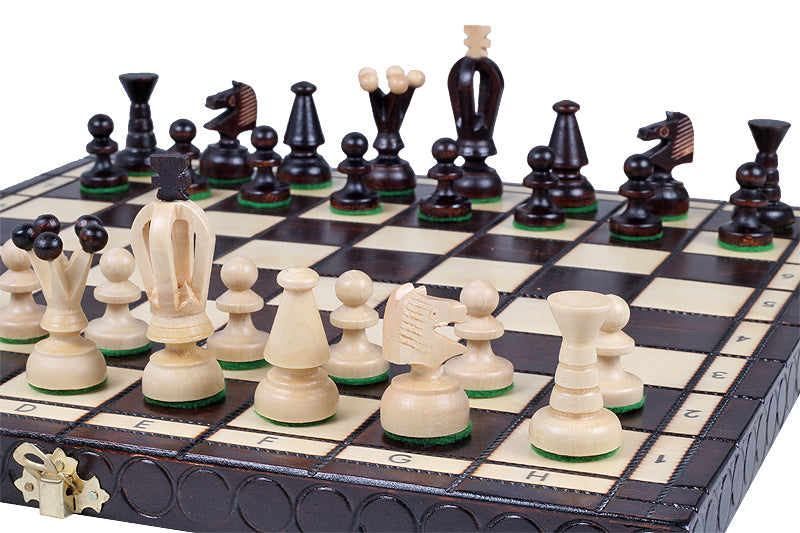 Jeu d'Echecs ROYAL en bois de charme, de taille moyenne (34 x 34cm) - Ensemble Complet - Jeu d'Echecs ROYAL en bois de charme, de taille moyenne (34 x 34cm) - Ensemble Complet