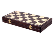 Jeu d'échecs d'AS Marron en bois de charme, de taille moyenne (41 x 41cm) - Ensemble Complet