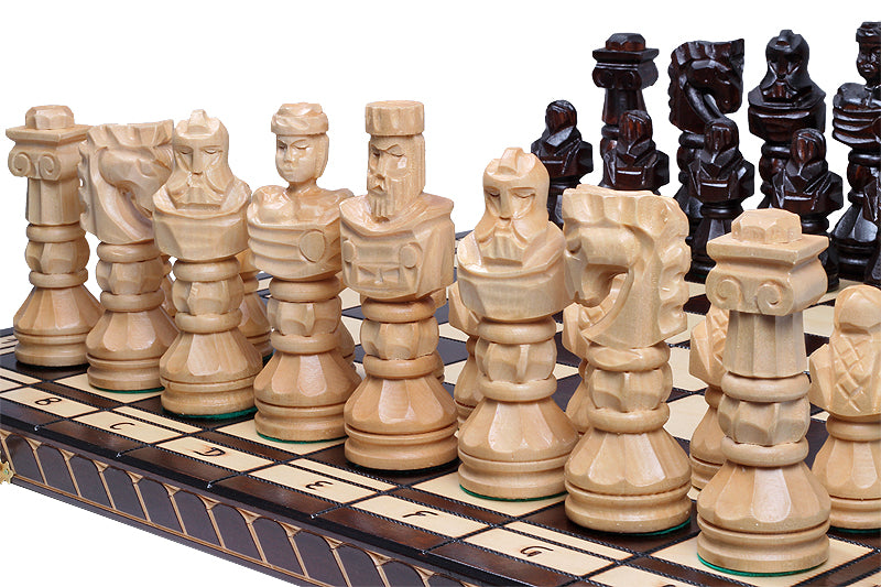 Jeu d'Echecs GLADIATEUR en bois de tilleul, de grande taille (59 x 59cm) - Ensemble Complet - Jeu d'Echecs GLADIATEUR en bois de tilleul, de grande taille (59 x 59cm) - Ensemble Complet