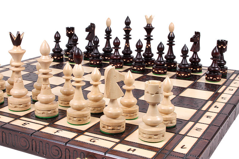 Jeu d'd'échecs INDIEN en bois de charme, de grande taille  (54 x 54cm) - Ensemble Complet - Jeu d'd'échecs INDIEN en bois de charme, de grande taille  (54 x 54cm) - Ensemble Complet