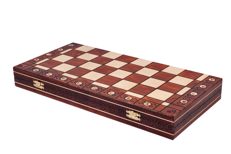Jeu d'échecs AMBASSADEUR en bois de charme, de grande taille (54 x 54cm) - Ensemble Complet - Jeu d'échecs AMBASSADEUR en bois de charme, de grande taille (54 x 54cm) - Ensemble Complet