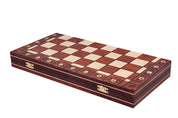 Jeu d'échecs AMBASSADEUR en bois de charme, de grande taille (54 x 54cm) - Ensemble Complet