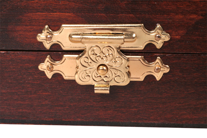 Les pièces d'échecs en bois STAUNTON de taille 5 avec le coffret luxe en bois foncé en marron - Les pièces d'échecs en bois STAUNTON de taille 5 avec le coffret luxe en bois foncé en marron