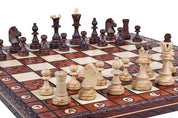 Jeu d'Echecs JUNIOR en bois de charme, de taille  moyenne (42 x 42cm) - Ensemble Complet