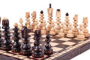 Jeu d'Echecs ROMAIN en bois de hêtre, de grande taille (55 x 55cm) - Ensemble Complet