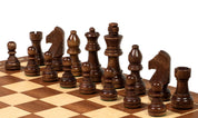 Jeu d'échecs pliant en marqueterie de bois d'acajou et d'érable - de taille 3 (30x30cm)
