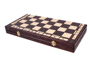 Jeu d'd'échecs INDIEN en bois de charme, de grande taille  (54 x 54cm) - Ensemble Complet