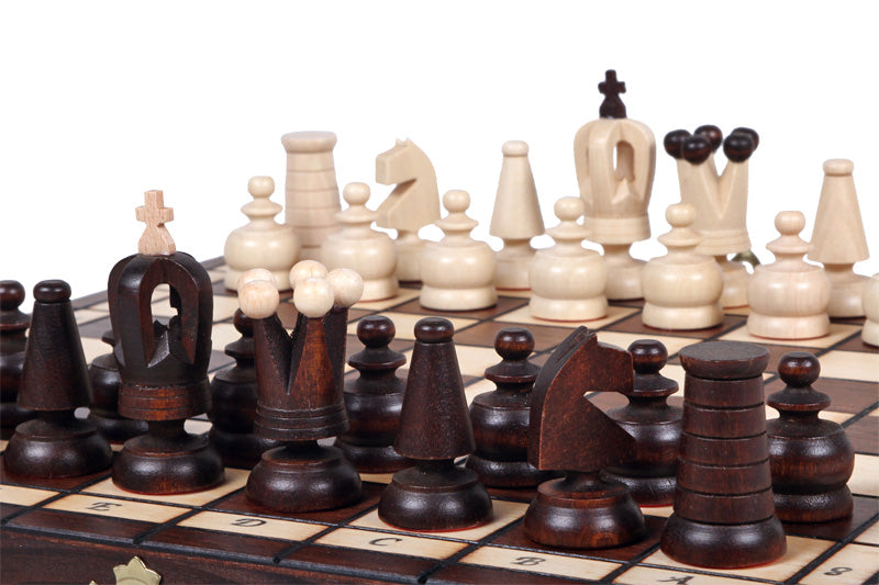 Jeu d'Echecs ROYAL MAXI en bois de charme et de hêtre, de taille moyenne (31 x 31cm) - Ensemble Complet - Jeu d'Echecs ROYAL MAXI en bois de charme et de hêtre, de taille moyenne (31 x 31cm) - Ensemble Complet
