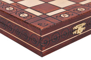Jeu d'échecs AMBASSADEUR en bois de charme, de grande taille (54 x 54cm) - Ensemble Complet