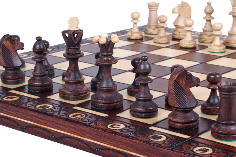 Jeu d'échecs SENATEUR en bois de charme, de taille moyenne (41 x 41cm) - Ensemble Complet - Jeu d'échecs SENATEUR en bois de charme, de taille moyenne (41 x 41cm) - Ensemble Complet