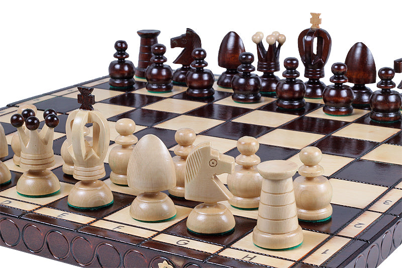 Jeu d'Echecs ROYAL en bois de charme, de grande taille (44 x 44cm) - Ensemble Complet - Jeu d'Echecs ROYAL en bois de charme, de grande taille (44 x 44cm) - Ensemble Complet