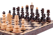 Jeu d'Echecs ROMAIN en bois de hêtre, de grande taille (55 x 55cm) - Ensemble Complet