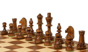 Jeu d'échecs pliant en marqueterie de bois d'acajou et d'érable - de taille 4 (38x38cm)