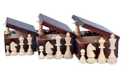 Les pièces d'échecs en bois STAUNTON de taille 6 avec la boîte de rangement en bois foncé