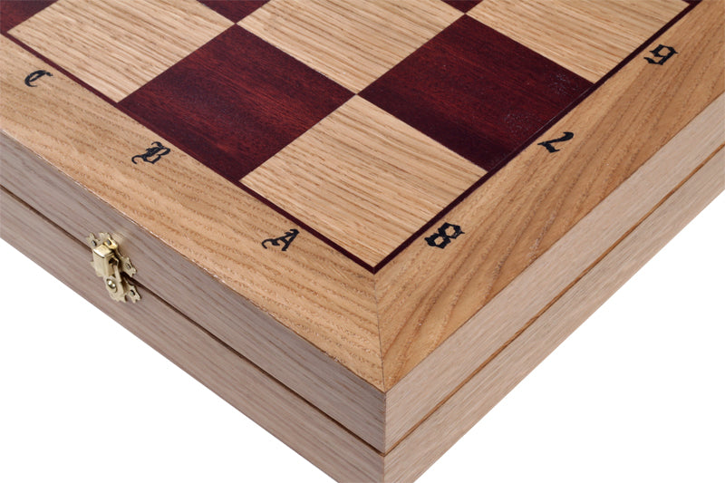 Jeu d'échecs de CHÊNE sculpté de grande taille (65 x 65 cm) - Jeu d'échecs de CHÊNE sculpté de grande taille (65 x 65 cm)