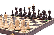 Jeu d'échecs d'AS Marron en bois de charme, de taille moyenne (41 x 41cm) - Ensemble Complet