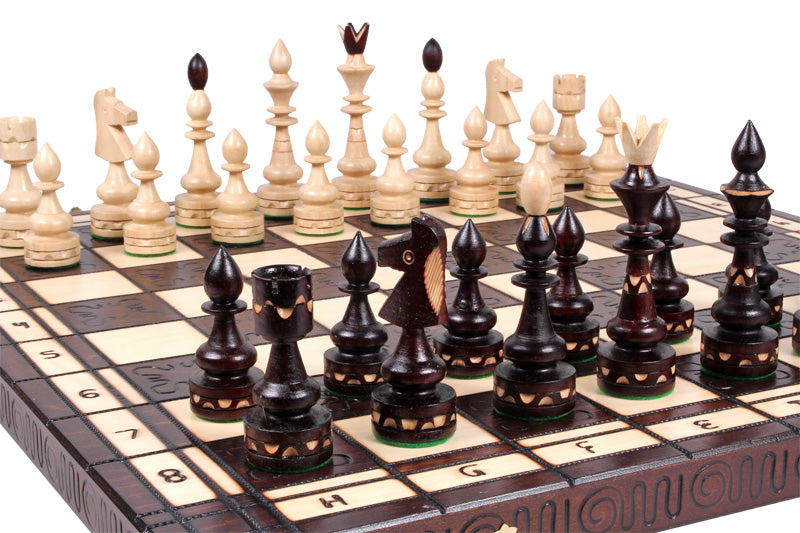 Jeu d'd'échecs INDIEN en bois de charme, de grande taille  (54 x 54cm) - Ensemble Complet - Jeu d'd'échecs INDIEN en bois de charme, de grande taille  (54 x 54cm) - Ensemble Complet