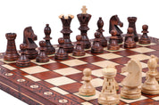 Jeu d'échecs AMBASSADEUR en bois de charme, de grande taille (54 x 54cm) - Ensemble Complet