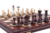 Jeu d'Echecs JUNIOR en bois de charme, de taille  moyenne (42 x 42cm) - Ensemble Complet